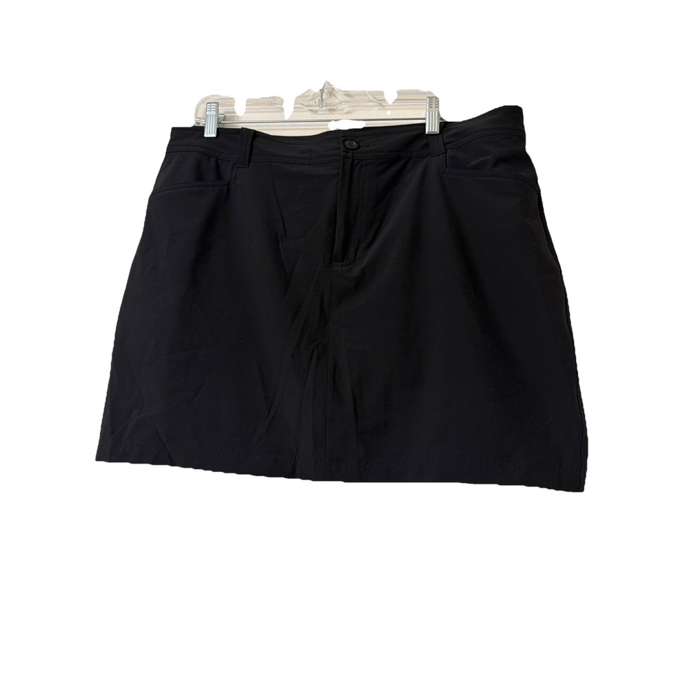 Eddie Bauer Women's Sz 16 Adventurer 2.0 Hiking Skort Skirt Black Active Stretch